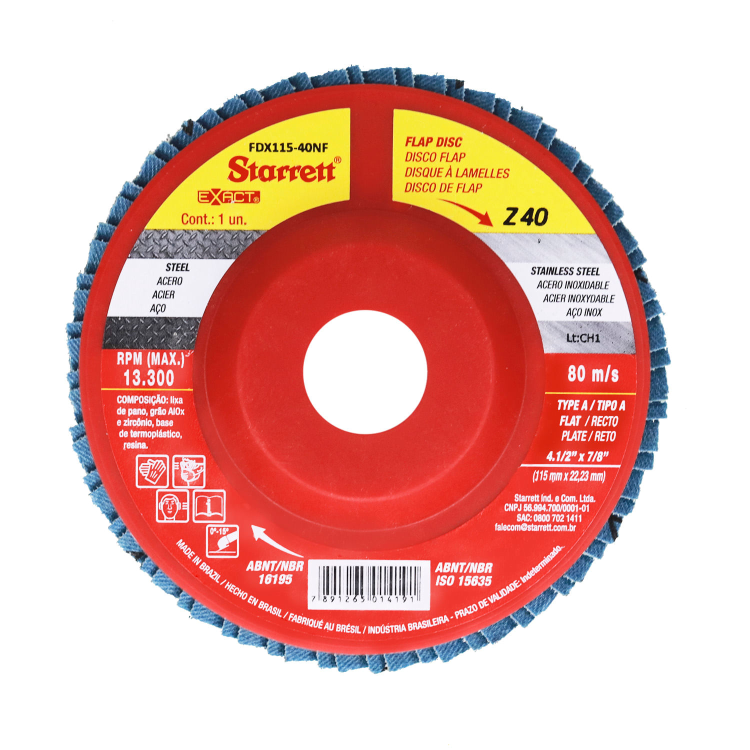 DISCO FLAP 115 X 22MM GR 40 PVC - FDX11