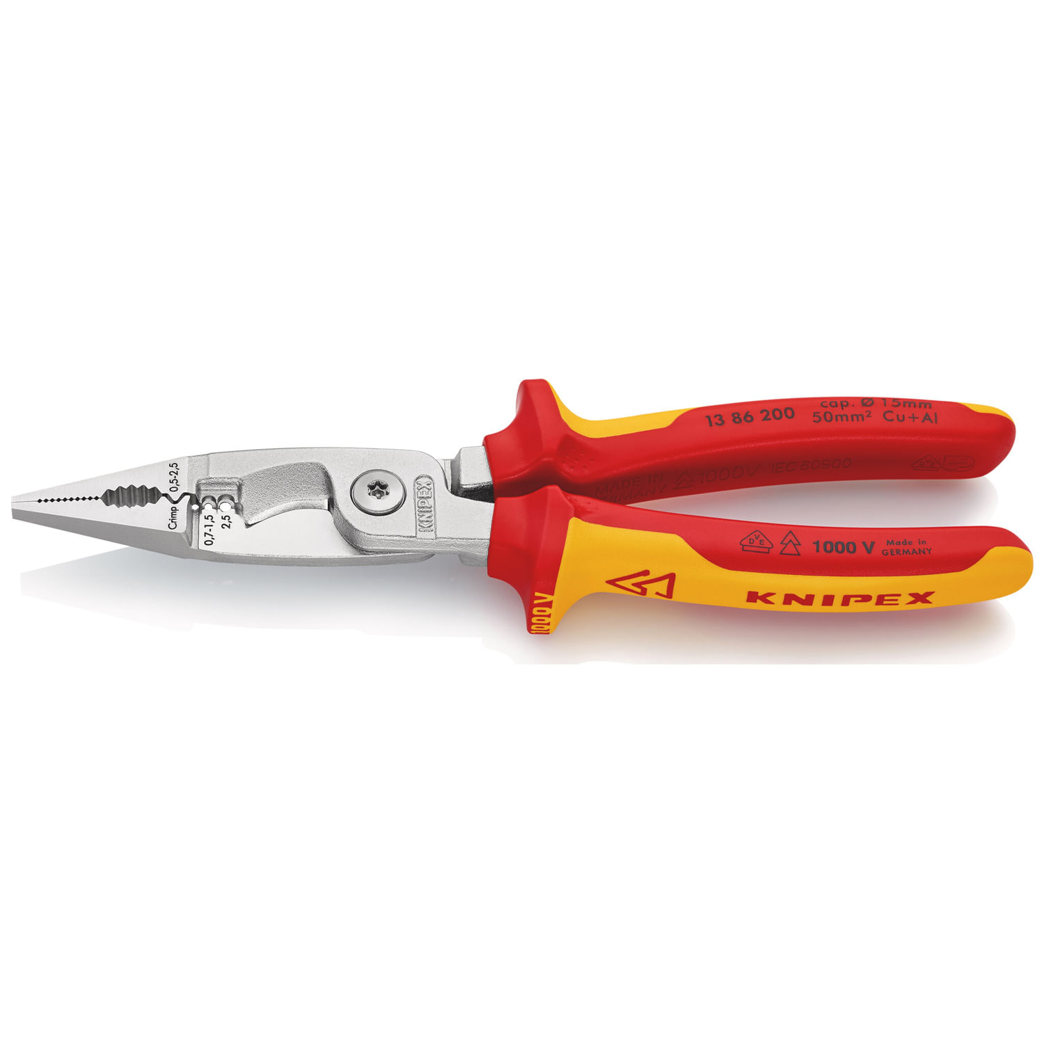 Alicate Universal 8″, Protección 1000V, Knipex 0206200 – IFT