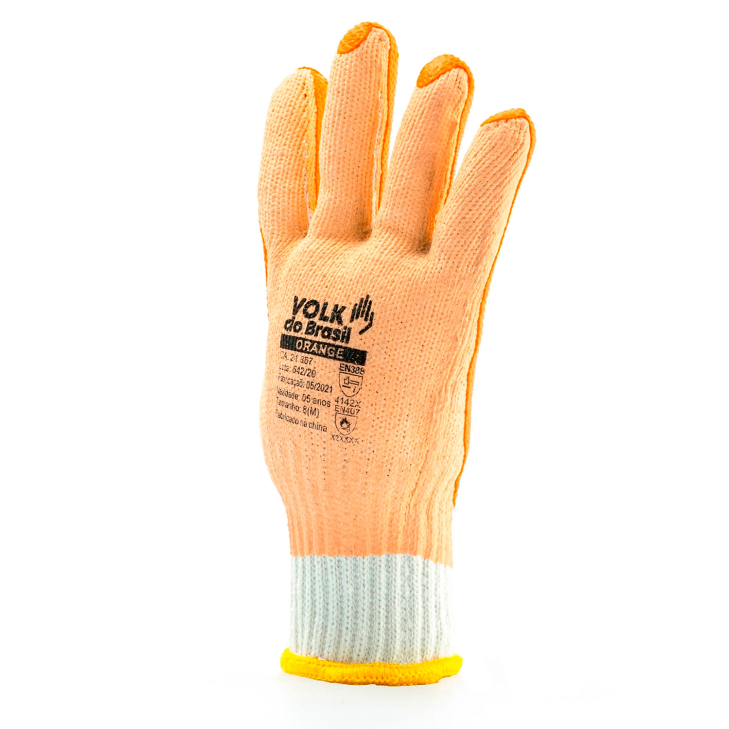LUVA BORRACHA VULCANIZADA 10/XG - ORANGE CA 21367