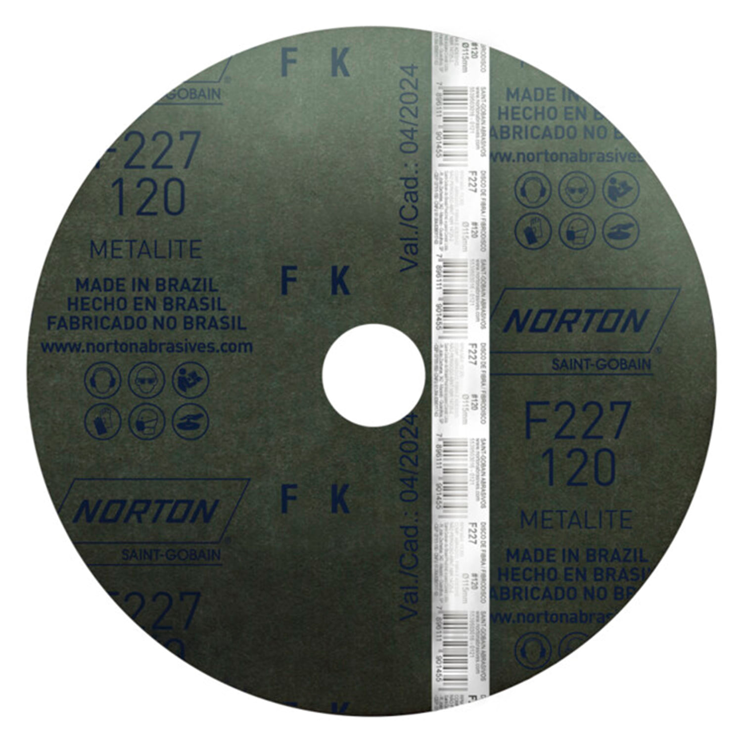 DISCO LIXA 115 X 22MM GR 120 ÓXIDO ALUM. - F227