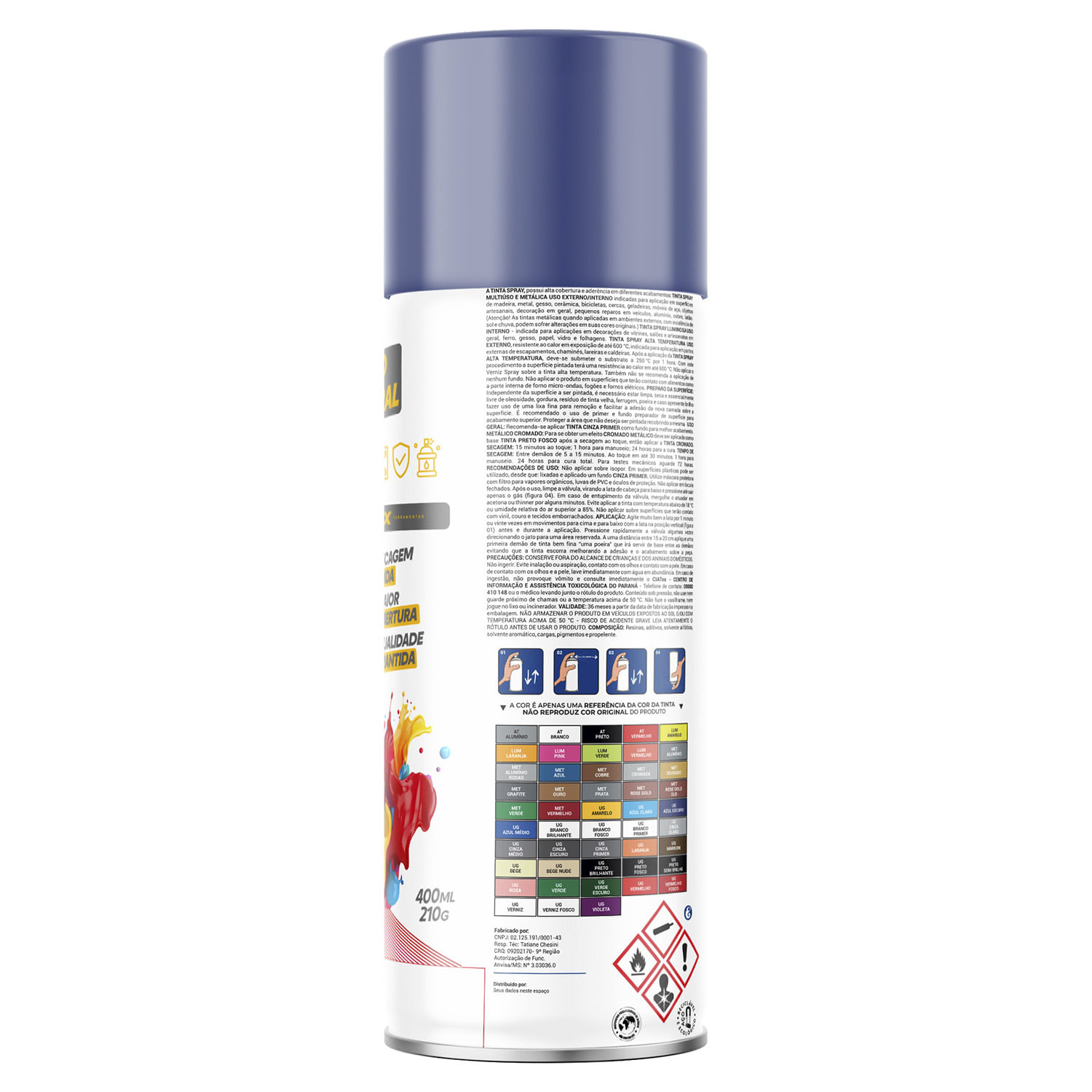 TINTA SPRAY AZUL ESCURO 400ML / 210G - L